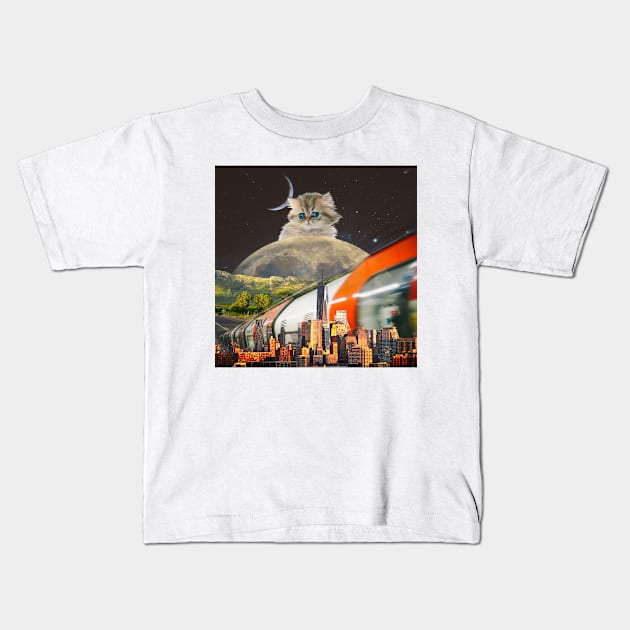 Metropolitan Dreams: A Surreal Collage to Wanderlust Kids T-Shirt by Amourist